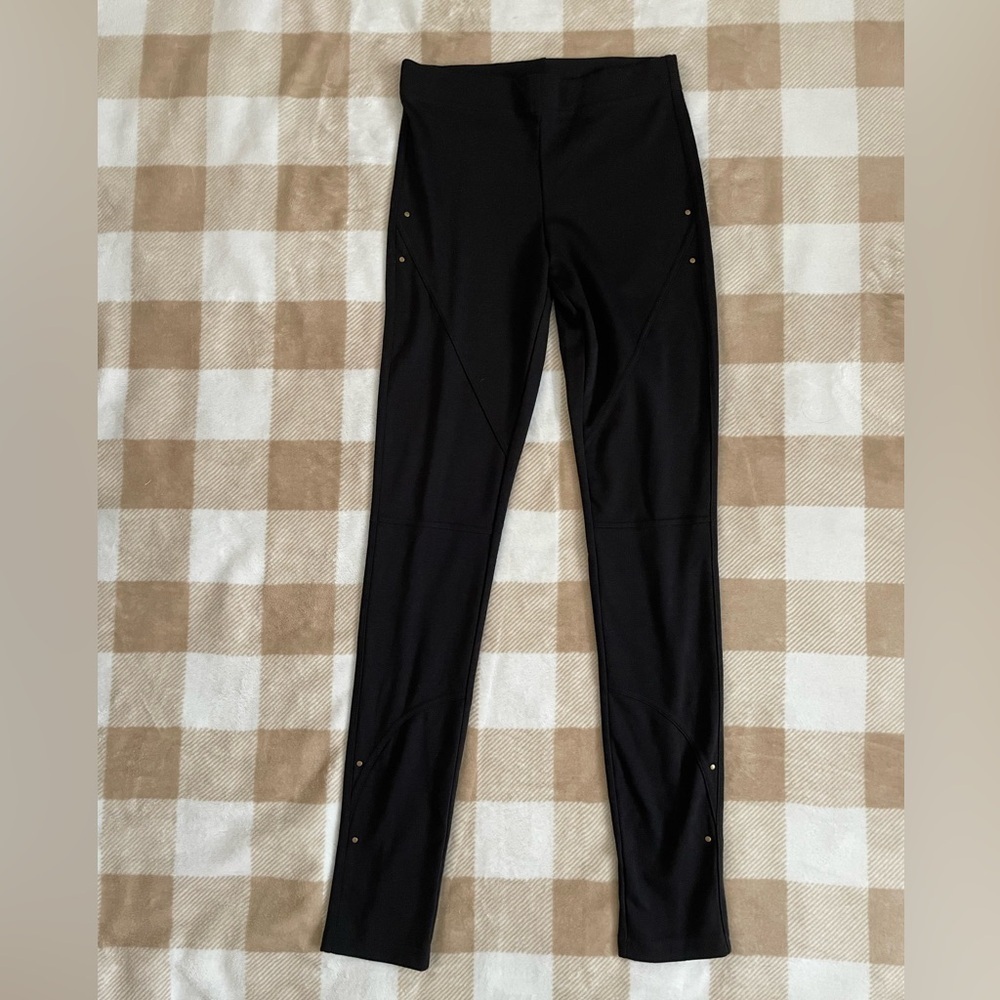 Victoria's Secret Black Leggings with Brass Accents size Small